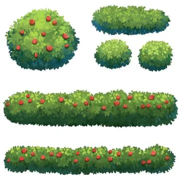 Shrubs in the park Stock Illustration