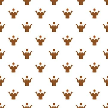 Shrugging man pattern expressing ignorance and confusion Stock Illustration