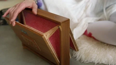 Shruti box playing Stock Footage 267753118