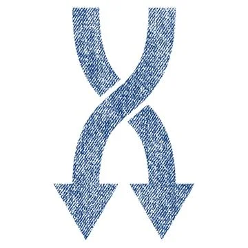 Shuffle Arrows Down Fabric Textured Icon Stock Illustration