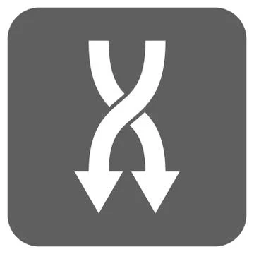 Shuffle Arrows Down Flat Squared Glyph Icon Illustrazione stock