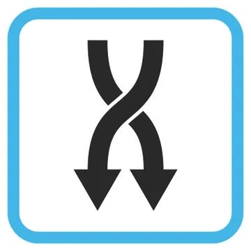Shuffle Arrows Down Glyph Icon In a Frame Stock Illustration