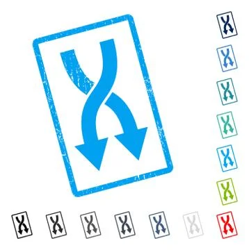 Shuffle Arrows Down Icon Rubber Watermark Stock Illustration
