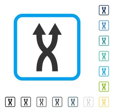 Shuffle Arrows Up Framed Vector Icon イラスト素材