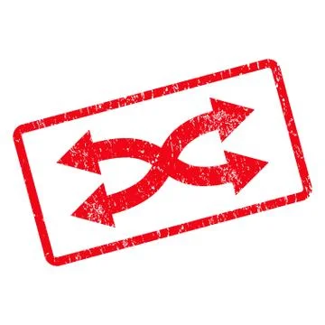 Shuffle Arrows Horizontal Icon Rubber Stamp Stock Illustration