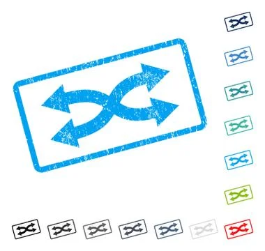 Shuffle Arrows Horizontal Icon Rubber Watermark Stock Illustration
