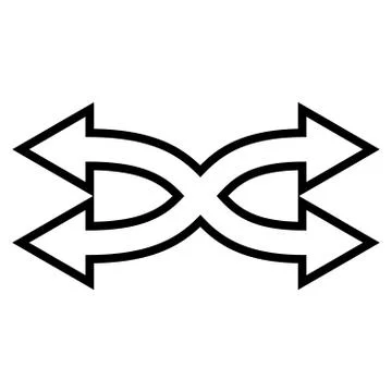 Shuffle Arrows Horizontal Outline Vector Icon Stock Illustration