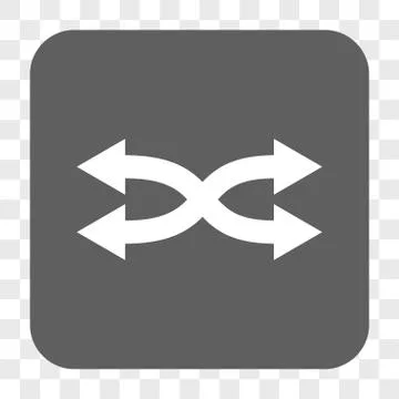 Shuffle Arrows Horizontal Rounded Square Button 스톡 일러스트