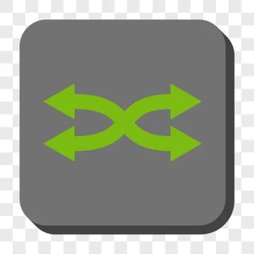Shuffle Arrows Horizontal Rounded Square Button Stock Illustration