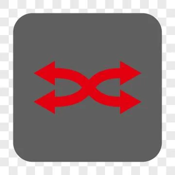 Shuffle Arrows Horizontal Rounded Square Button Stock Illustration