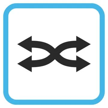Shuffle Arrows Horizontal Vector Icon In a Frame Stock Illustration