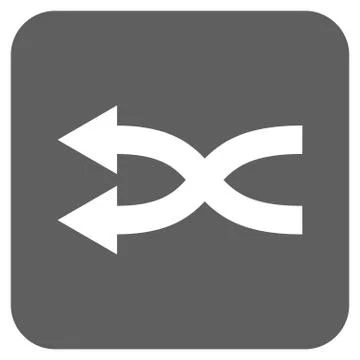 Shuffle Arrows Left Flat Squared Vector Icon Stock Illustration