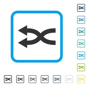 Shuffle Arrows Left Framed Vector Icon Illustrazione stock