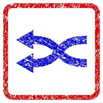 Shuffle Arrows Left Grunge Framed Icon Stock Illustration