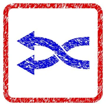 Shuffle Arrows Left Grunge Framed Icon イラスト素材