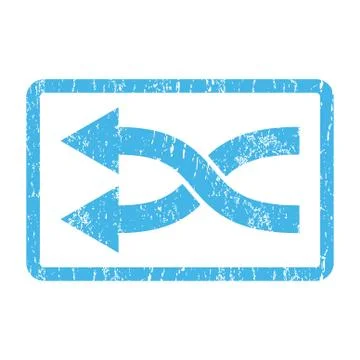Shuffle Arrows Left Icon Rubber Stamp 스톡 일러스트