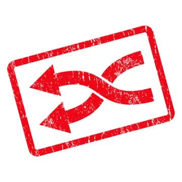 Shuffle Arrows Left Icon Rubber Stamp Stock Illustration