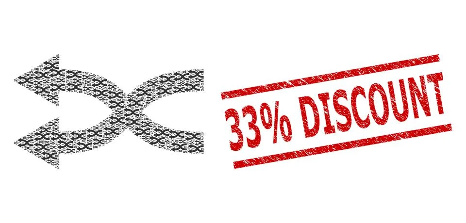 Shuffle Arrows Left Recursion Mosaic of Shuffle Arrows Left Icons and Textured Stock Illustration