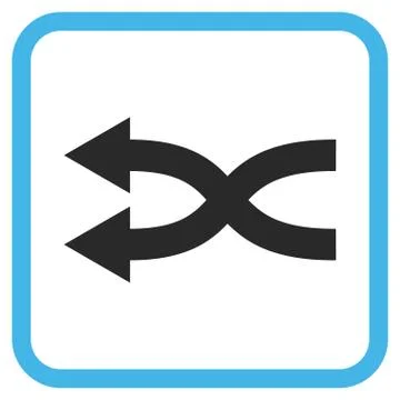 Shuffle Arrows Left Vector Icon In a Frame Illustrazione stock