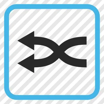 Shuffle Arrows Left Vector Icon In a Frame Stock Illustration