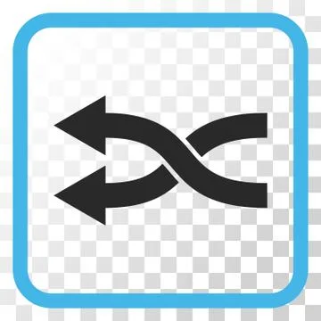 Shuffle Arrows Left Vector Icon In a Frame Stock Illustration