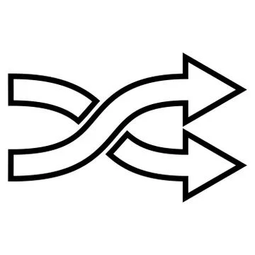 Shuffle Arrows Right Contour Vector Icon 스톡 일러스트