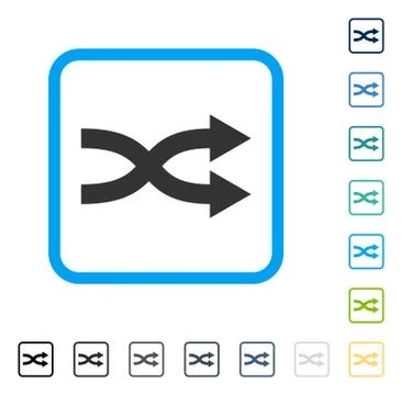 Shuffle Arrows Right Framed Vector Icon Stock Illustration