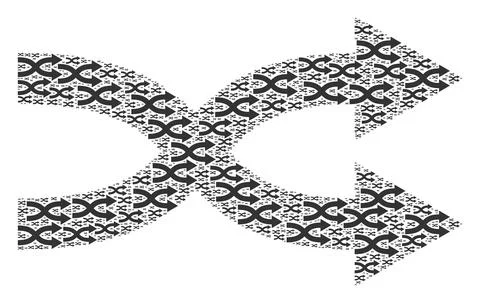 Shuffle Arrows Right Recursion Composition of Itself Icons Stock Illustration