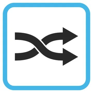 Shuffle Arrows Right Vector Icon In a Frame Stock Illustration