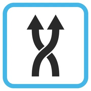 Shuffle Arrows Up Vector Icon In a Frame Stock Illustration