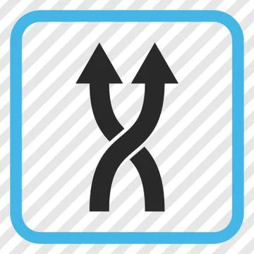 Shuffle Arrows Up Vector Icon In a Frame Stock Illustration