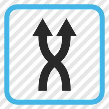 Shuffle Arrows Up Vector Icon In a Frame Stock Illustration
