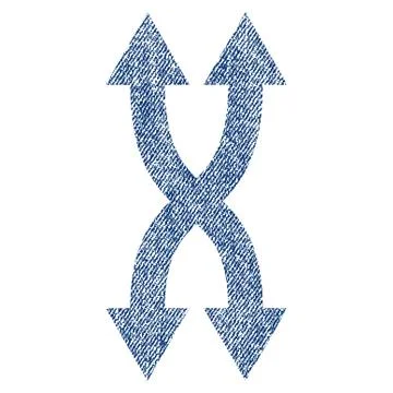 Shuffle Arrows Vertical Fabric Textured Icon Stock Illustration