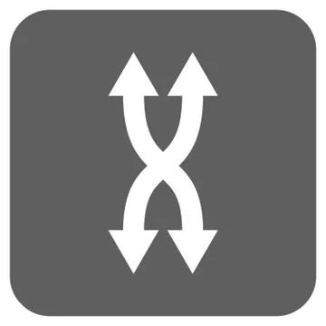 Shuffle Arrows Vertical Flat Squared Vector Icon Stock Illustration