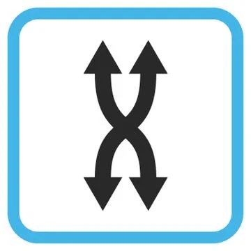 Shuffle Arrows Vertical Glyph Icon In a Frame Illustrazione stock