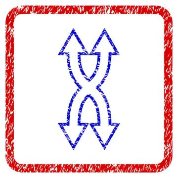 Shuffle Arrows Vertical Grunge Framed Icon Stock Illustration