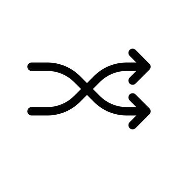 Shuffle icon linear logo mark in black and white Illustrazione stock