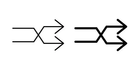 Shuffle icon. Style is flat and line symbol Ilustração Stock