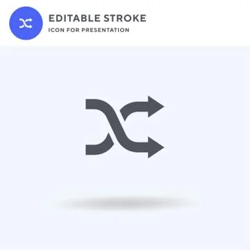 Shuffle icon vector, filled flat sign, solid pictogram isolated on white, log 스톡 일러스트