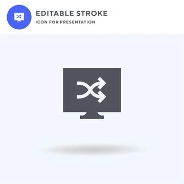 Shuffle icon vector, filled flat sign, solid pictogram isolated on white, logo 스톡 일러스트