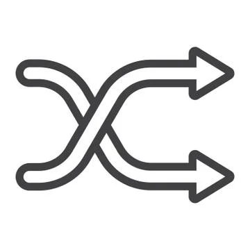 Shuffle line icon, web and mobile, button sign Stock Illustration