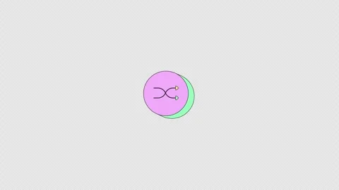 Shuffle playback button neubrutalism UI element animation Stock Footage 336186769