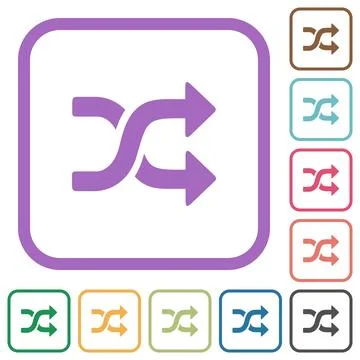 Shuffle solid simple icons Stock Illustration