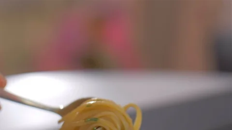 Shuffle a very delicious paste with seafood and mussels. Stock Footage 111670164