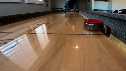 Shuffleboard Action Stock Footage 155352651