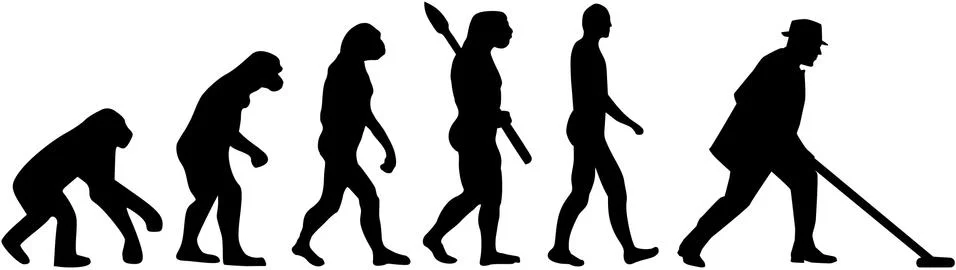 Shuffleboard evolution Stock Illustration