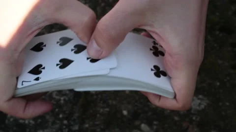 Shuffling a deck of cards Stock Footage 142276816