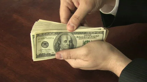 Shuffling Hundreds Stock Footage 285535