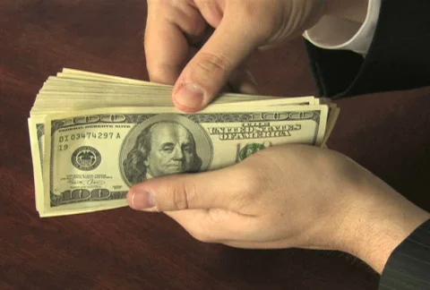 Shuffling Hundreds Stock Footage 285676