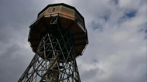Shukhov Tower 1927 year, designed by engineer Vladimir Shukhov. Time lapse. Video stock 88987643